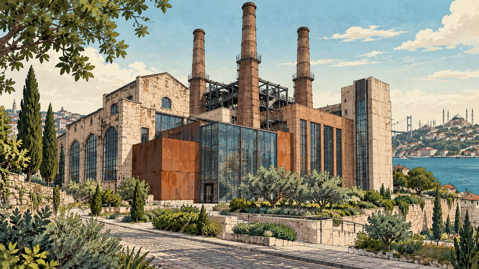 Illustration of Santral İstanbul Energy and Contemporary Arts Museum, İstanbul