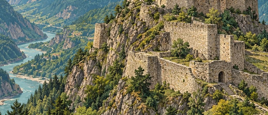 Illustration of Satlel Castle, Artvin