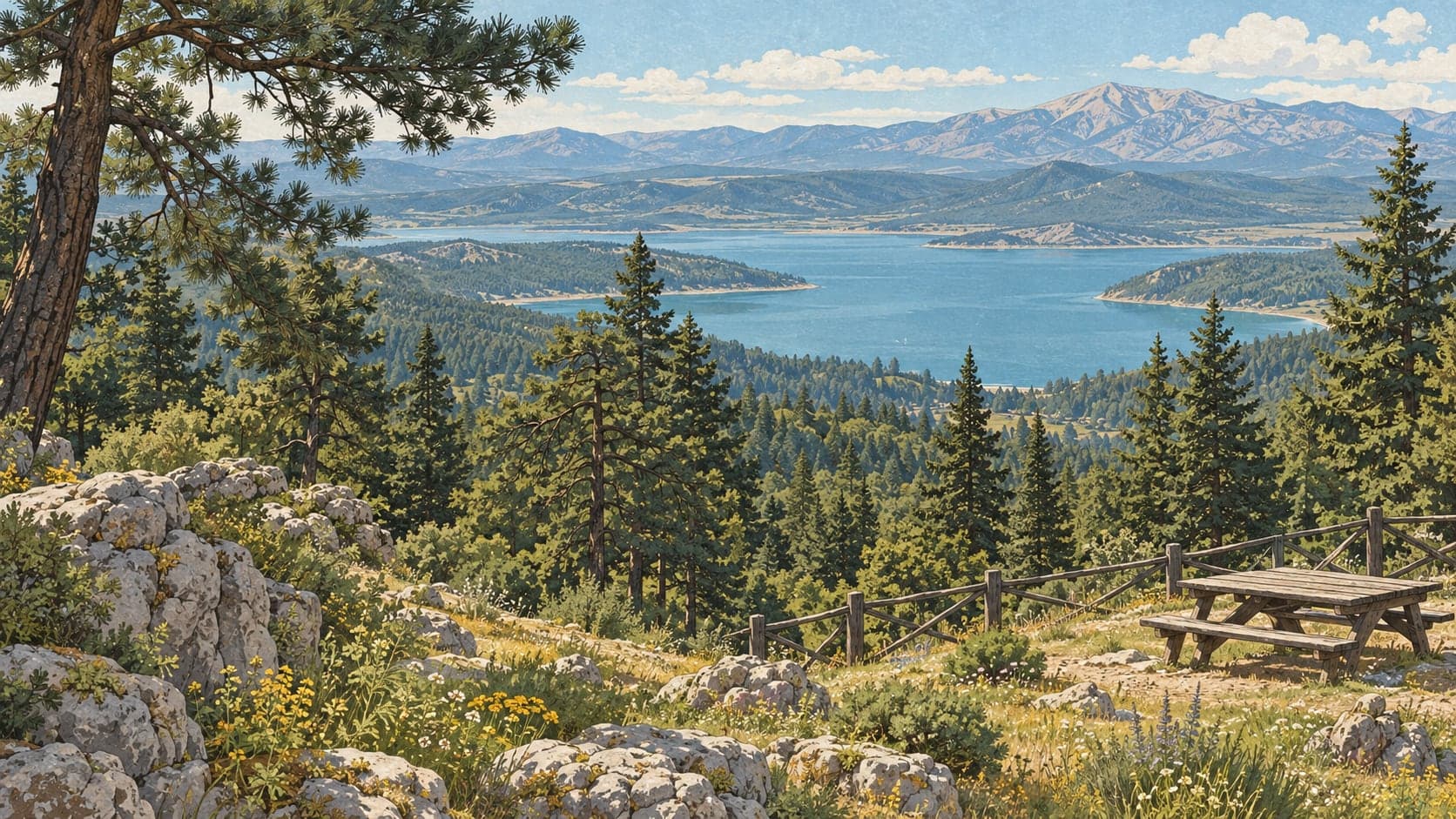 Illustration of Serenler Hill Nature Park, Burdur
