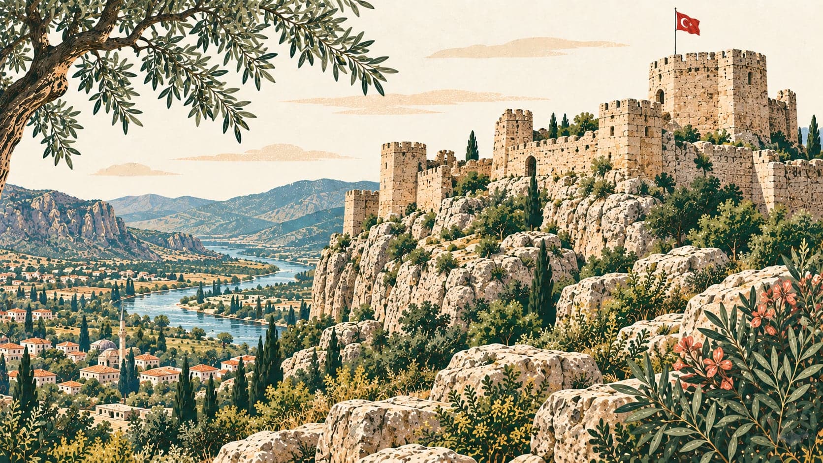 Illustration of Silifke Castle, Mersin