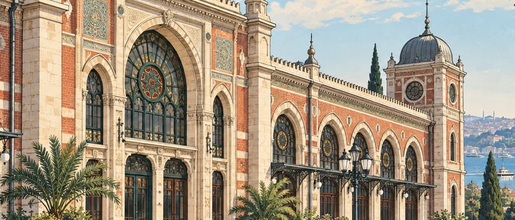 Illustration of Sirkeci Railway Station T.C.D.D. Museum Art Gallery, İstanbul