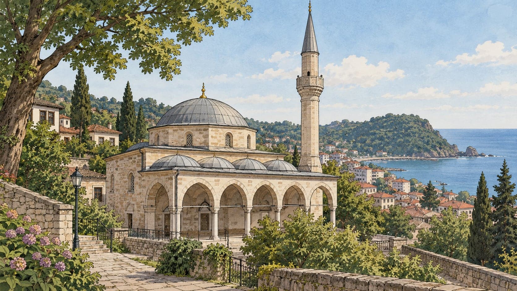 Illustration of Soğuk Su Mosque, Giresun