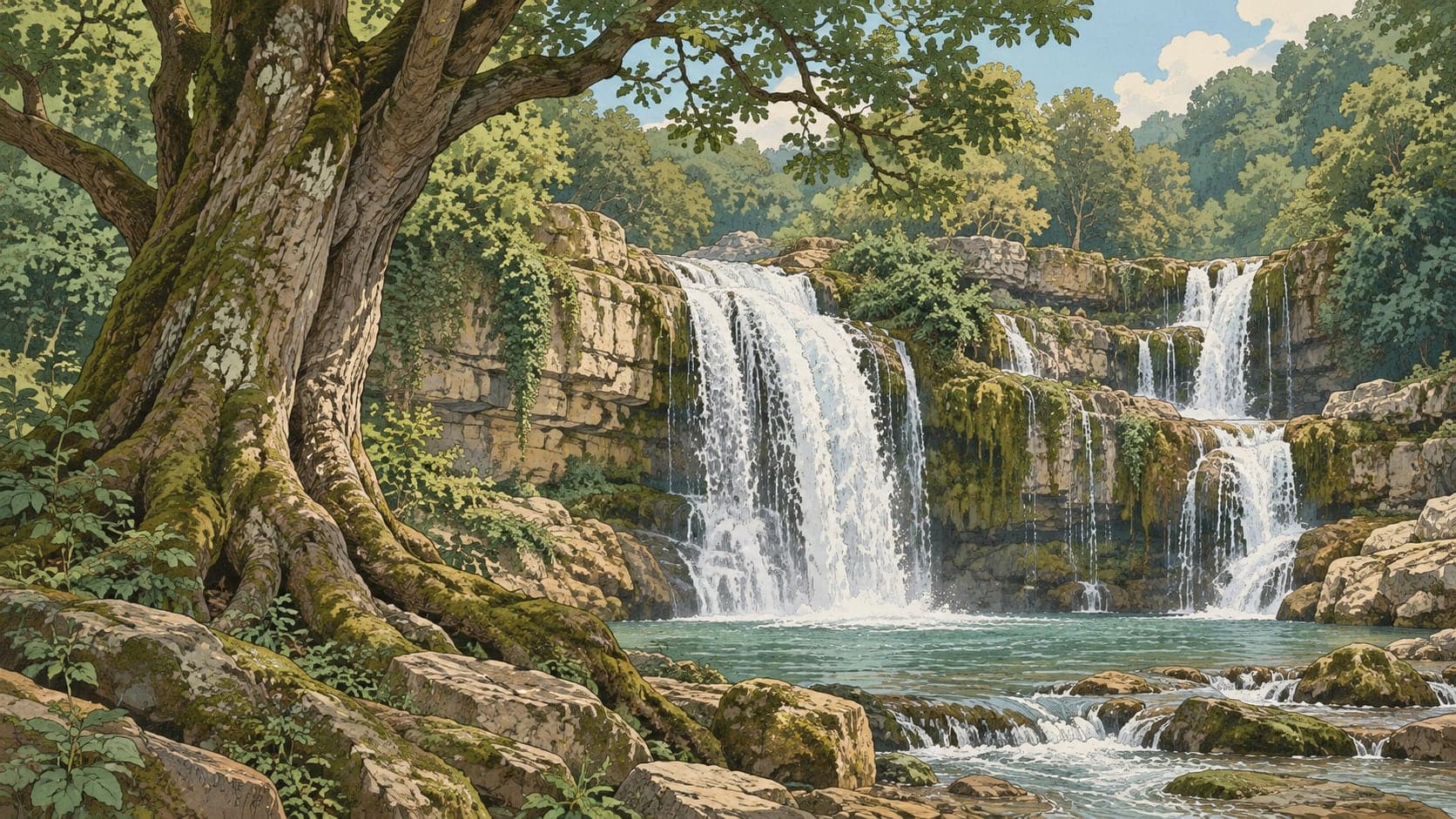 Illustration of Sorkun Waterfalls Natural Monument, Sinop
