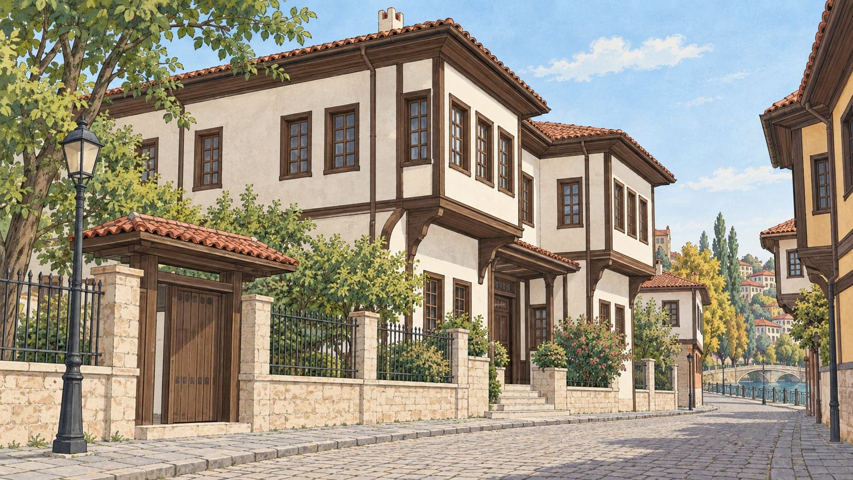 Illustration of Sultan Mosque and Complex, Manisa