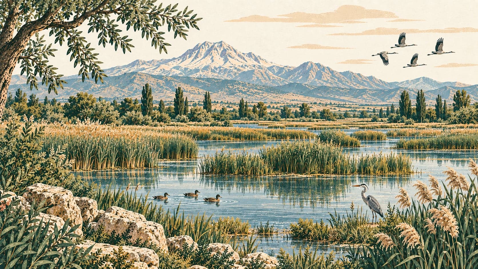Illustration of Sultan Sazlığı National Park, Kayseri