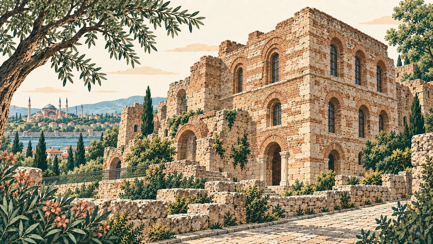 Illustration of Tekfur Sarayı Çini Museum, İstanbul