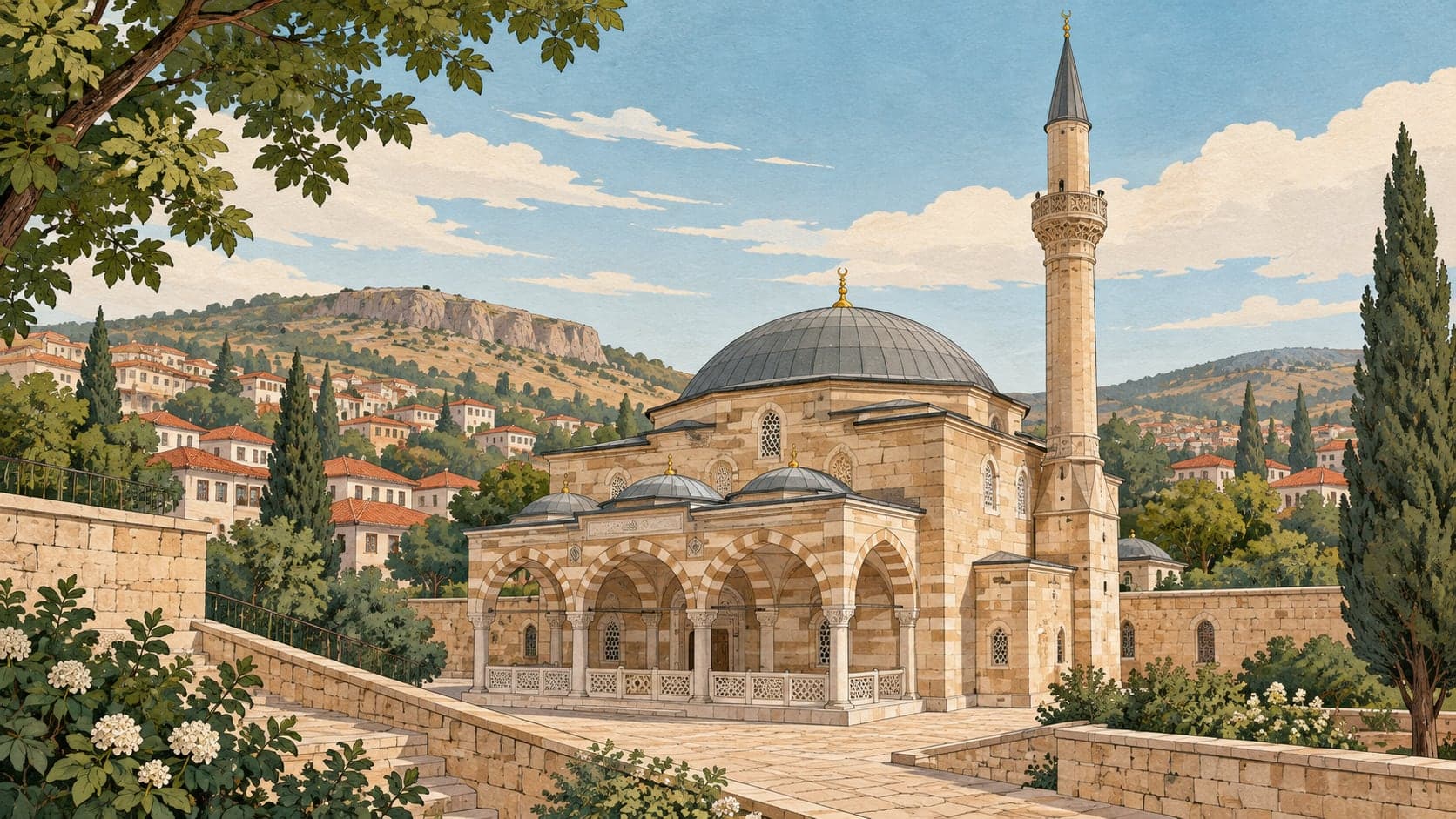 Illustration of Tekke Arap Dede Mosque, Yozgat