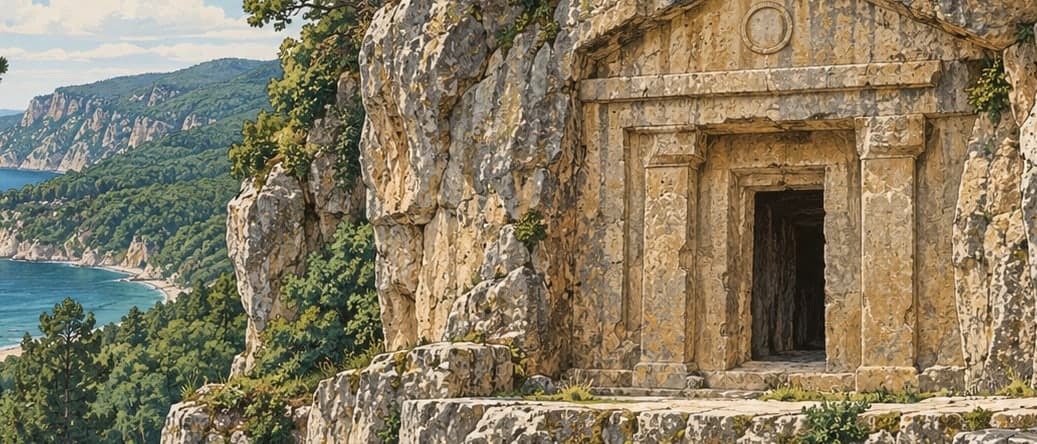 Illustration of Terelek Rock Tomb, Sinop