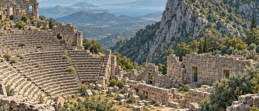 Illustration of Termessos Archaeological Site, Antalya