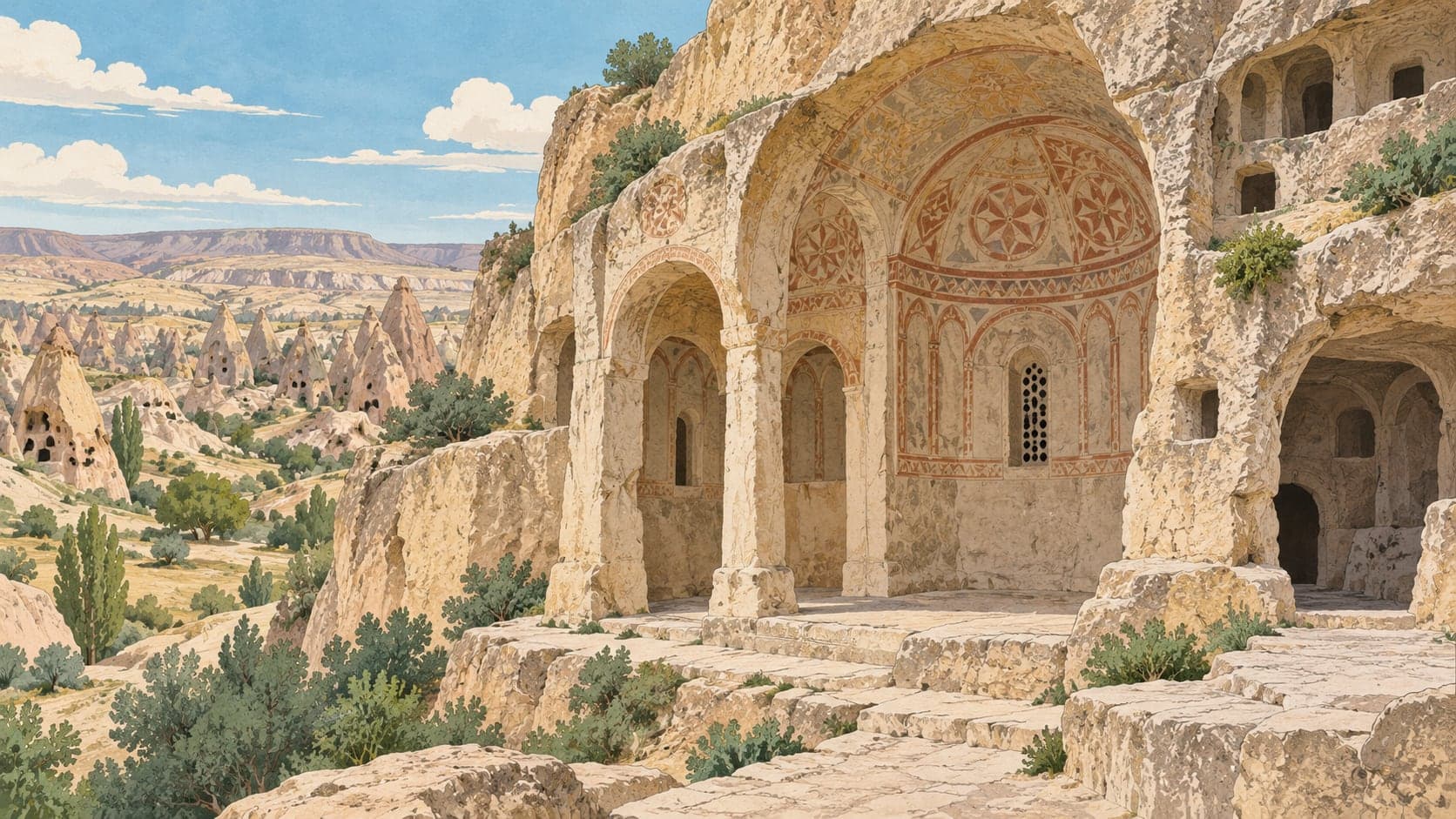 Illustration of Tokalı Church, Nevşehir
