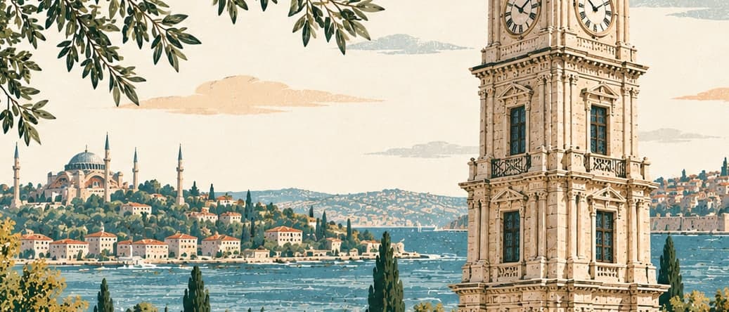Illustration of Tophane Saat Kulesi, İstanbul