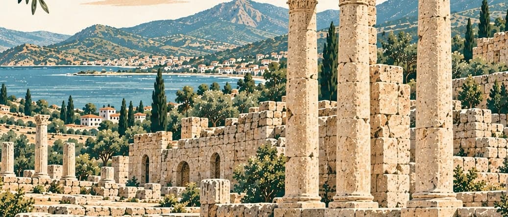 Illustration of New Myndos Ancient City, Muğla