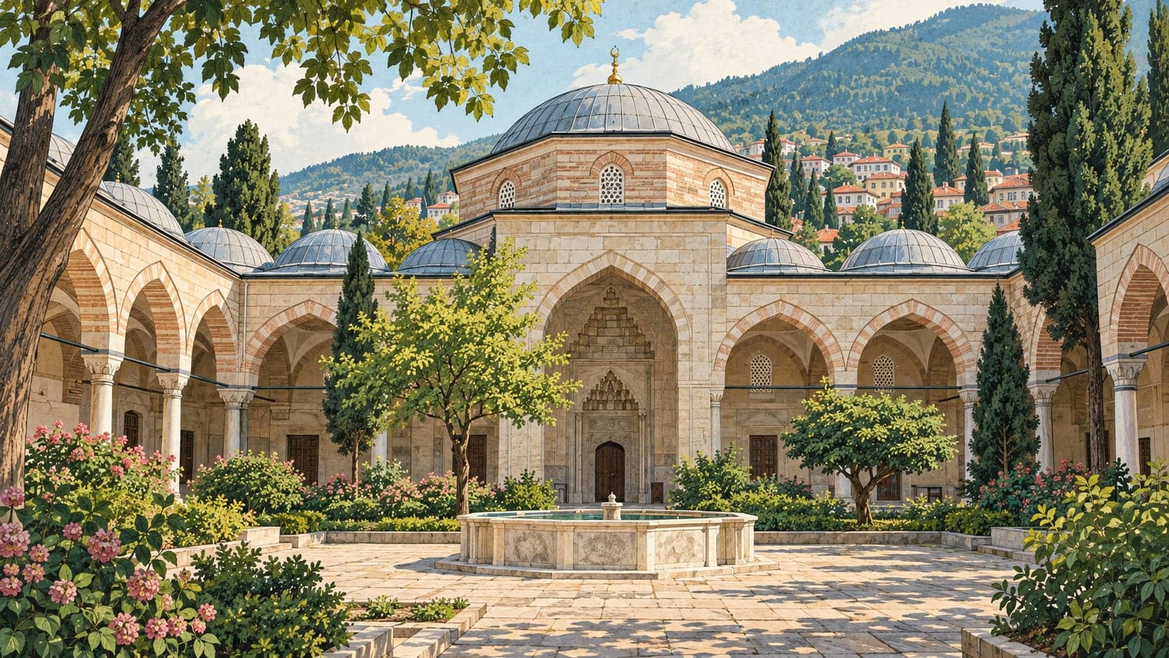Illustration of Yıldırım Madrasa, Bursa