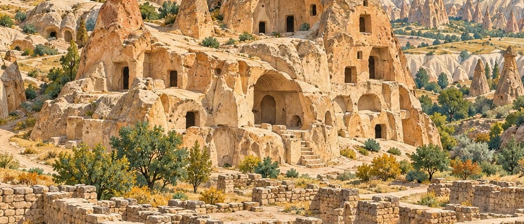 Illustration of Zelve - Paşa Bağları Archaeological Site, Nevşehir