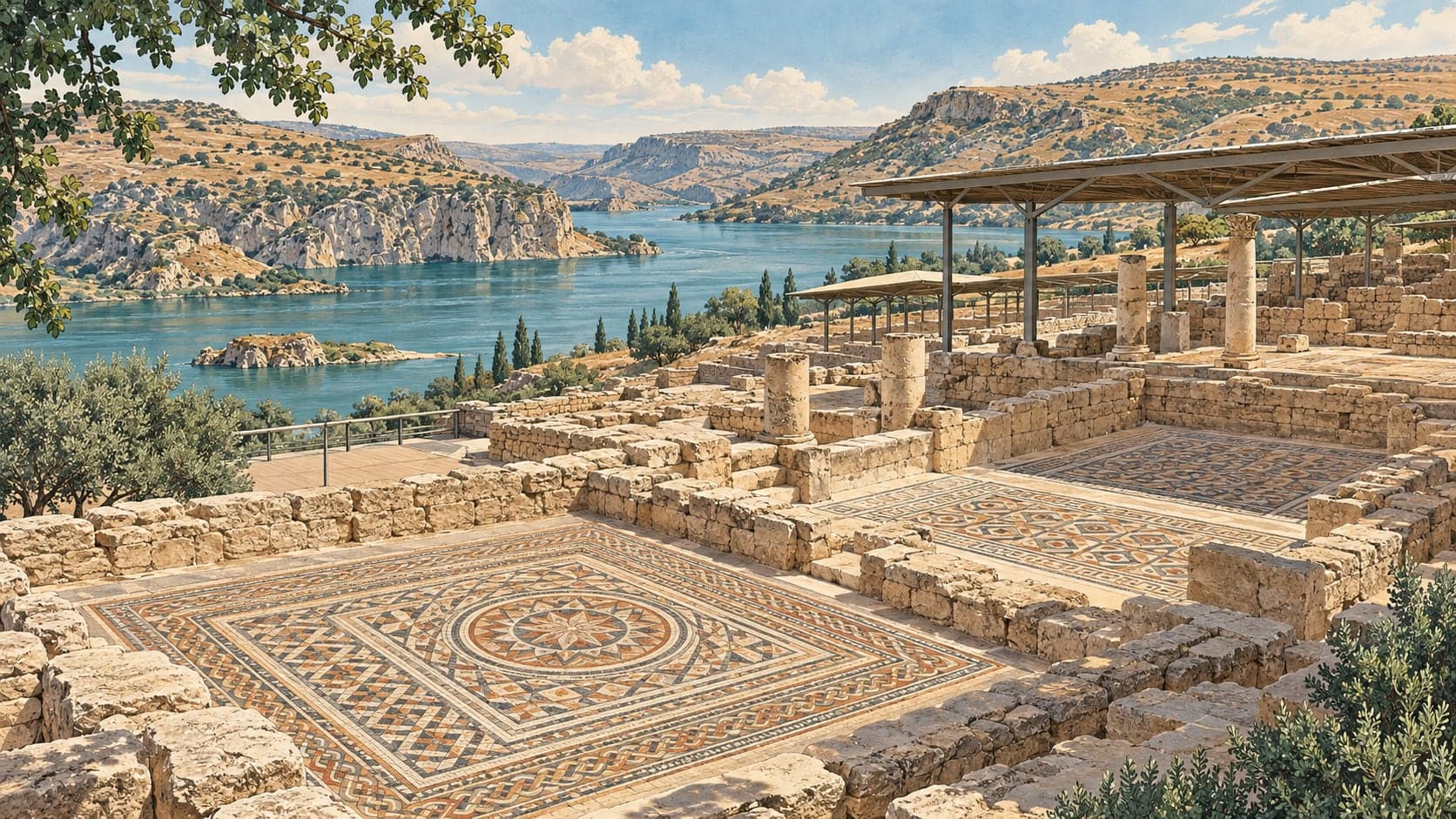 Illustration of Zeugma Archaeological Site, Gaziantep