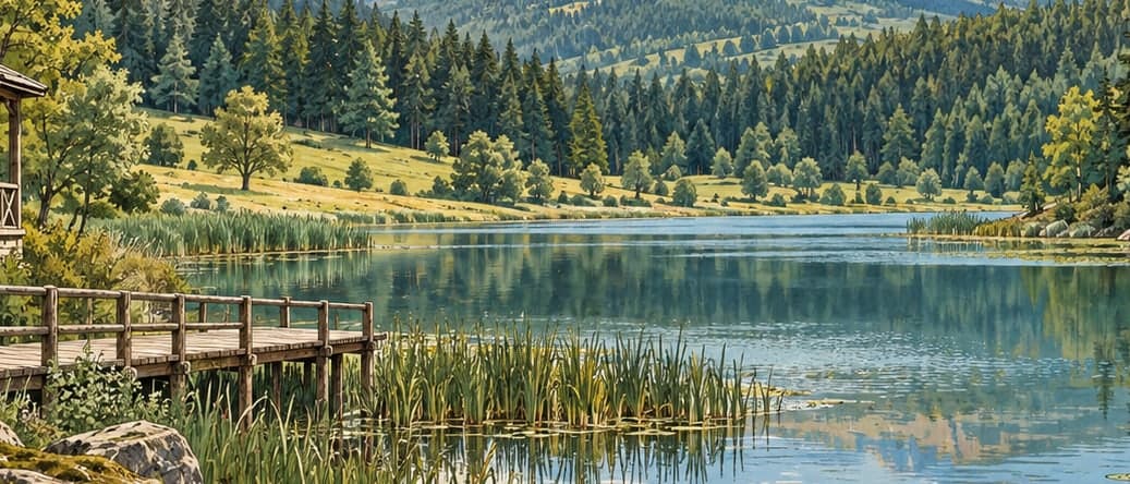 Illustration of Zinav Lake Nature Park, Tokat